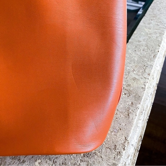 Ahisa Bag Bettye Bucket Vegan Medium French Cognac GUC - Picture 8 of 10